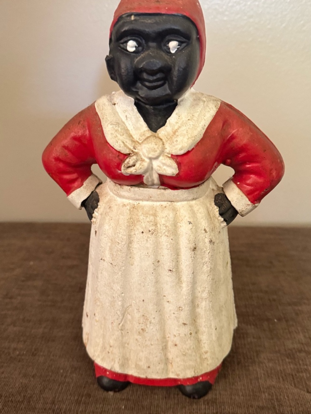 Vintage Red and White Kitchen Figure Decorative Statue